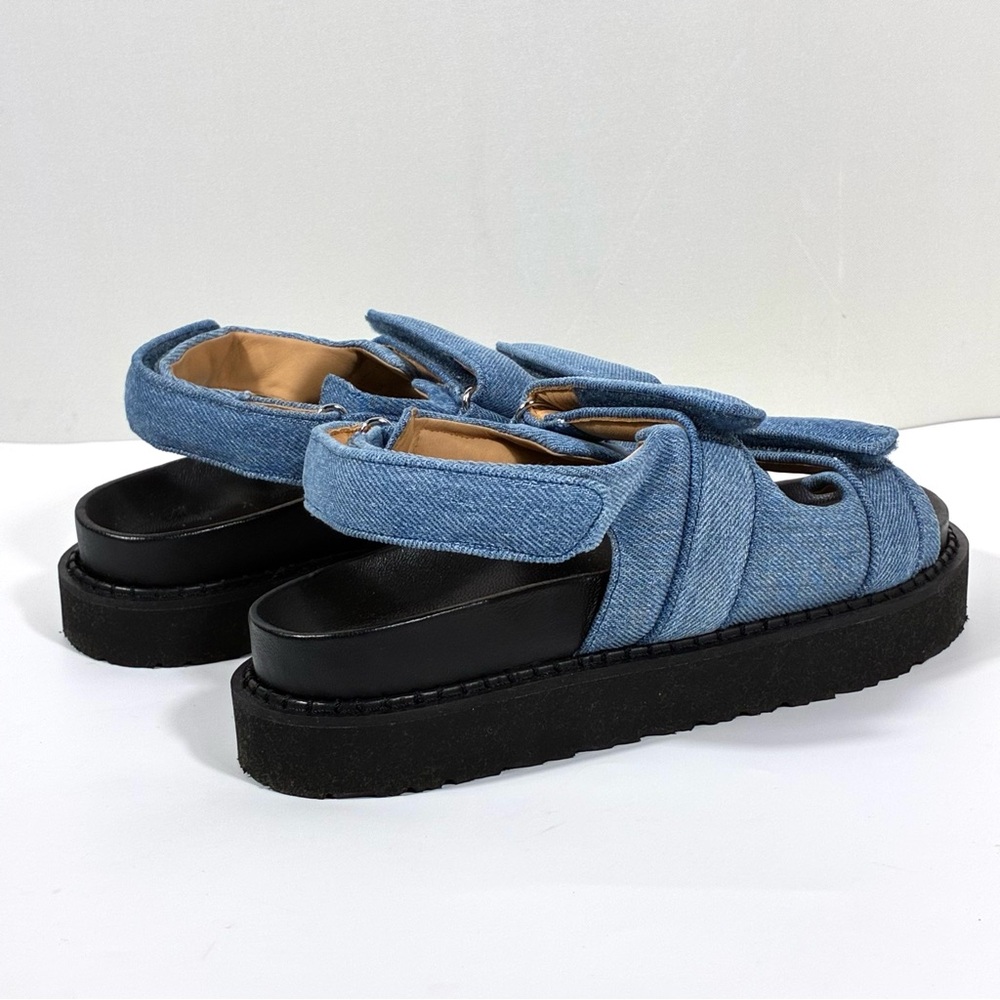 Isabel Marant Madee Platform Sandals Denim Light Blue 40 9 NEW Flat - Picture 16 of 17